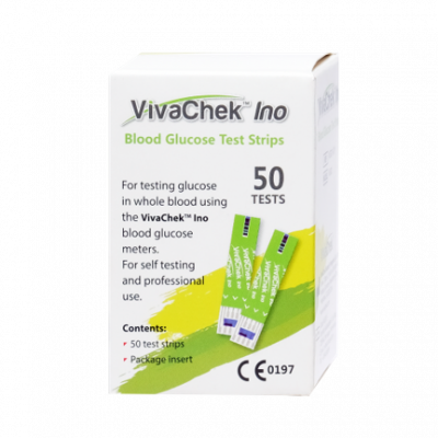 VIVACHEK INO BLOOD GLUCOSE TEST STRIPS 25 tests